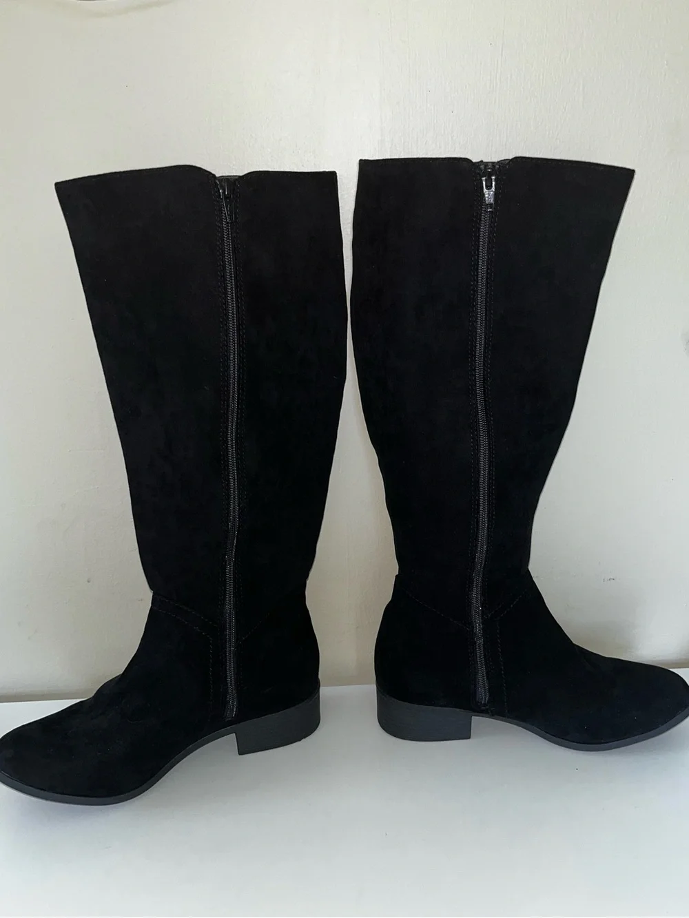 Universal Thread Black Faux Suede Riding Knee High Boots Womens 8-1/2